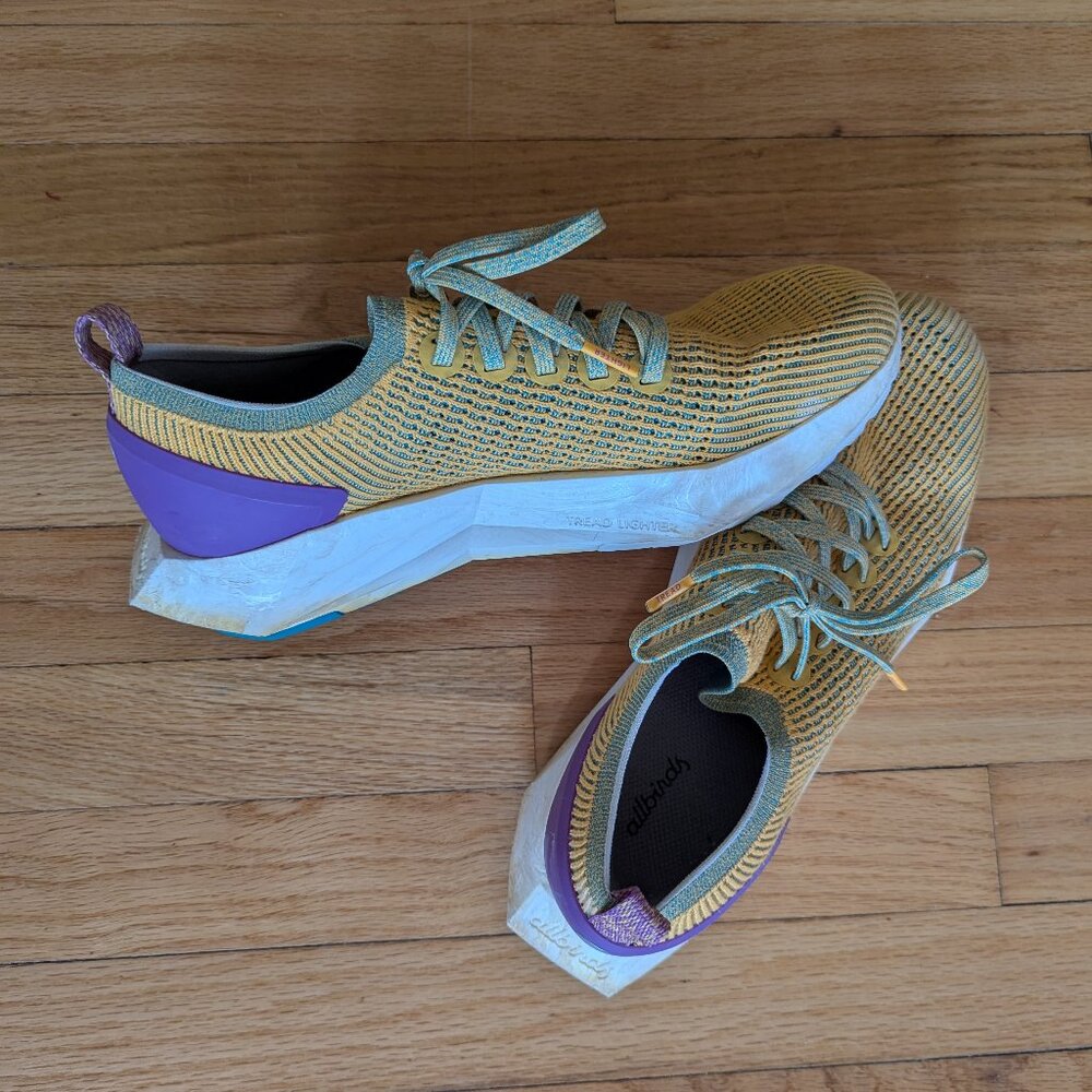 Allbirds Tree Flyer 1 Women's US Size 10 (EU 40) Thrive Yellow Blizzard Sole EUC